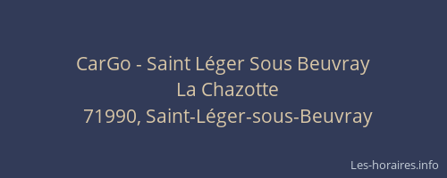 CarGo - Saint L&eacute;ger Sous Beuvray