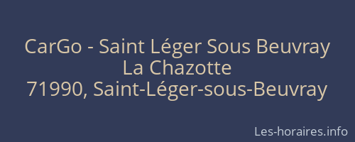 CarGo - Saint Léger Sous Beuvray