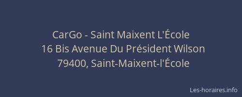 CarGo - Saint Maixent L'&Eacute;cole