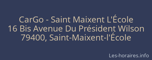 CarGo - Saint Maixent L'École