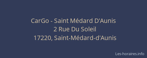 CarGo - Saint M&eacute;dard D'Aunis
