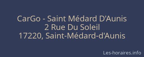 CarGo - Saint Médard D'Aunis