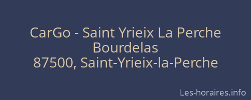 CarGo - Saint Yrieix La Perche