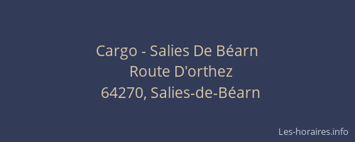 Cargo - Salies De B&eacute;arn