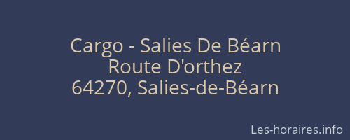 Cargo - Salies De Béarn
