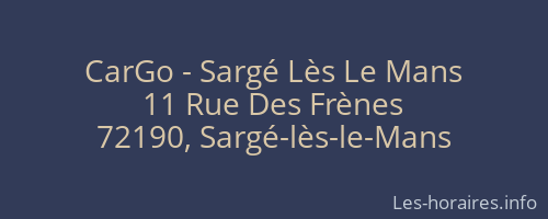 CarGo - Sargé Lès Le Mans