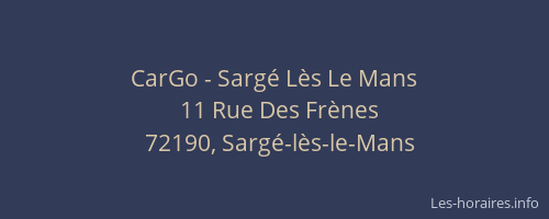 CarGo - Sarg&eacute; L&egrave;s Le Mans