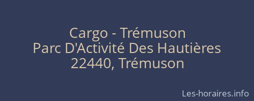 Cargo - Trémuson