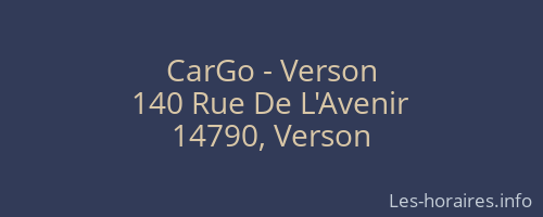 CarGo - Verson