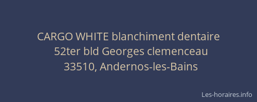 CARGO WHITE blanchiment dentaire