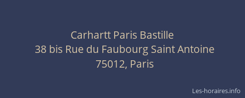 Carhartt Paris Bastille