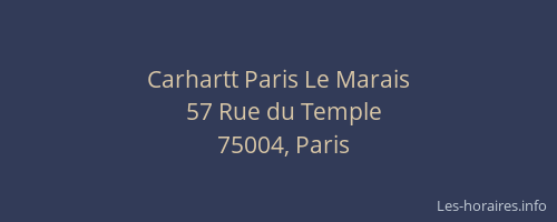 Carhartt Paris Le Marais