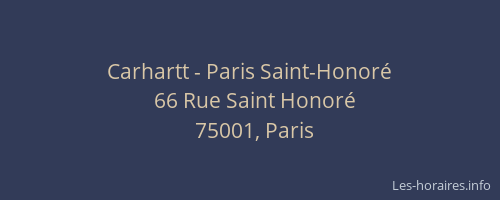 Carhartt - Paris Saint-Honoré