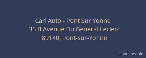 Carl Auto - Pont Sur Yonne