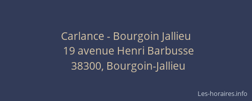 Carlance - Bourgoin Jallieu