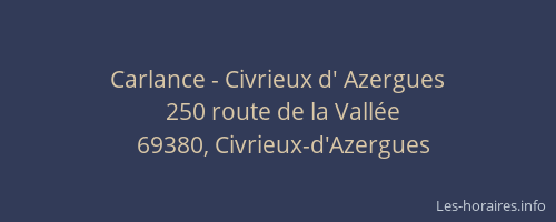Carlance - Civrieux d' Azergues