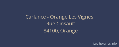 Carlance - Orange Les Vignes