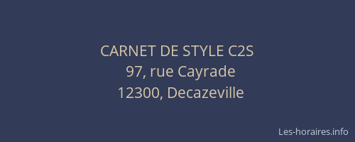 CARNET DE STYLE C2S