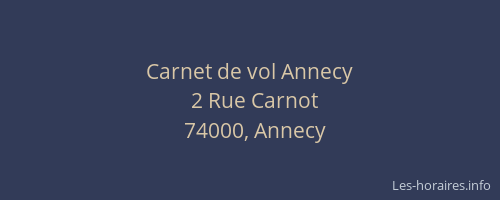 Carnet de vol Annecy