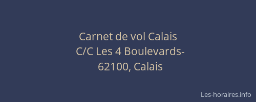Carnet de vol Calais