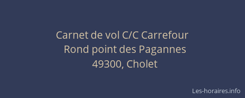 Carnet de vol C/C Carrefour