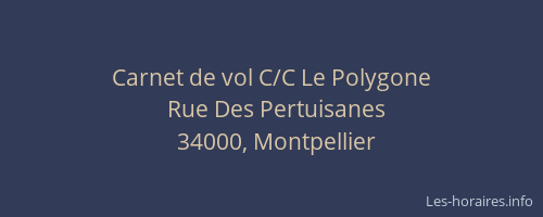 Carnet de vol C/C Le Polygone