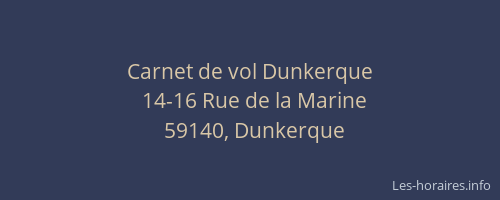 Carnet de vol Dunkerque