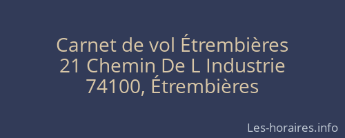 Carnet de vol Étrembières