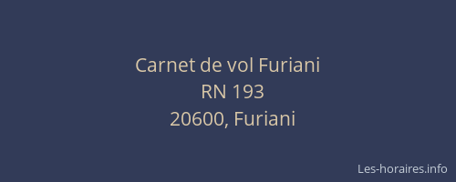 Carnet de vol Furiani