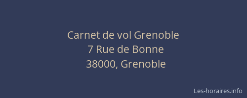 Carnet de vol Grenoble