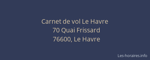 Carnet de vol Le Havre