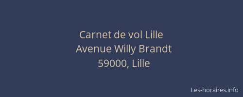 Carnet de vol Lille