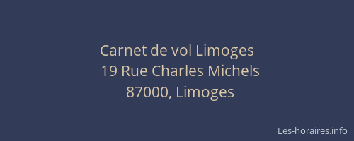 Carnet de vol Limoges