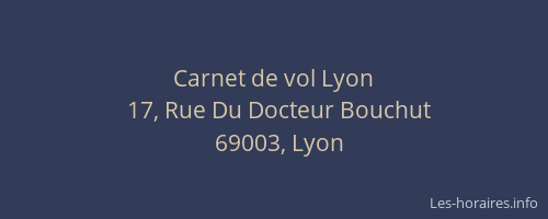 Carnet de vol Lyon