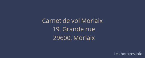 Carnet de vol Morlaix