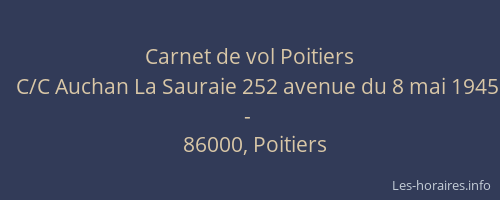 Carnet de vol Poitiers