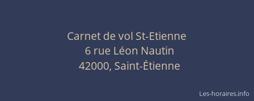 Carnet de vol St-Etienne