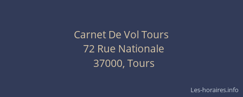Carnet De Vol Tours