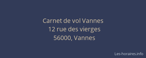 Carnet de vol Vannes