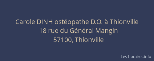 Carole DINH ostéopathe D.O. à Thionville