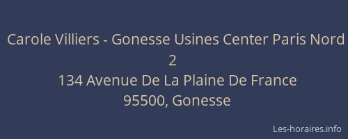 Carole Villiers - Gonesse Usines Center Paris Nord 2