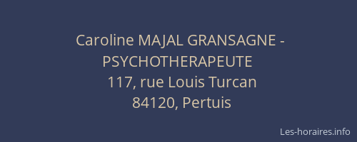 Caroline MAJAL GRANSAGNE - PSYCHOTHERAPEUTE