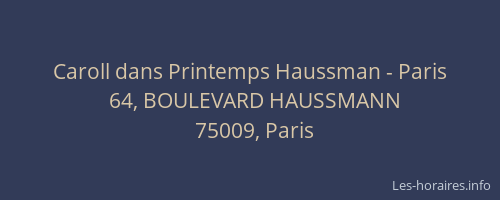 Caroll dans Printemps Haussman - Paris