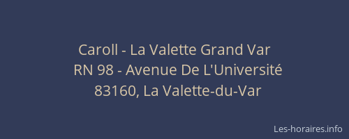 Caroll - La Valette Grand Var