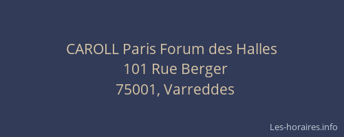 CAROLL Paris Forum des Halles