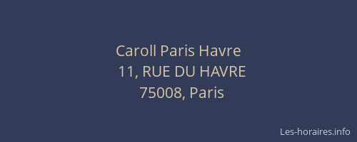 Caroll Paris Havre