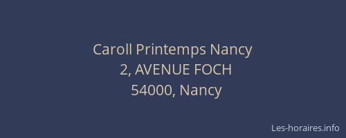 Caroll Printemps Nancy
