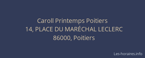 Caroll Printemps Poitiers