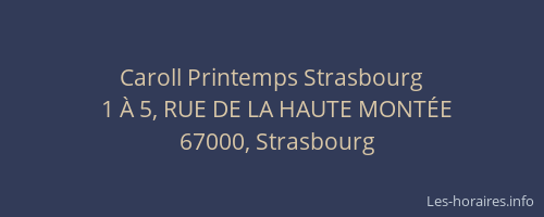 Caroll Printemps Strasbourg
