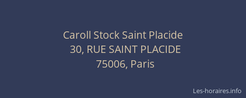 Caroll Stock Saint Placide